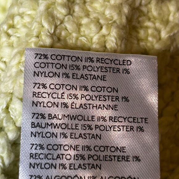 Anthropologie NWT Sweater Mock Neck Yellow Green Loose Weave Oversized‎ Size XS - Picture 7 of 8